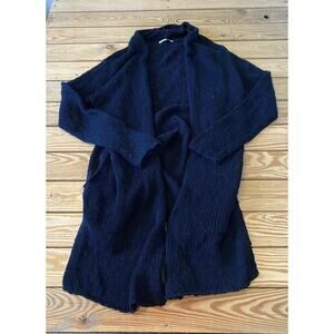 MM. Lafleur Knit Duster Cardigan Sweater Size Medium Women’s Black Open Front